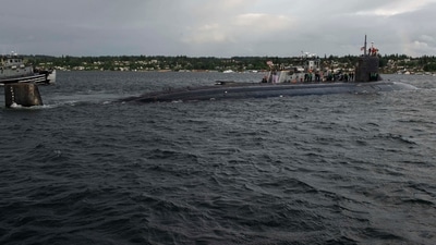 The USS Connecticut, a nuclear-powered fast-attack submarine, "struck an object while submerged on the afternoon of Oct. 2, while operating in international waters in the Indo-Pacific region," the navy said in a statement. (AFP) The USS Connecticut, a nuclear-powered fast-attack submarine, "struck an object while submerged on the afternoon of Oct. 2, while operating in international waters in the Indo-Pacific region," the navy said in a statement. (AFP)