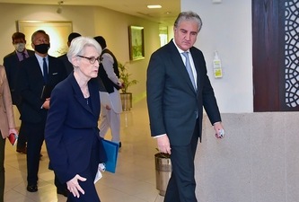US deputy secretary of state Wendy Sherman, left, and Pakistan's foreign minister Shah Mahmood Qureshi, right, walk towards a meeting room at the ministry of foreign affairs in Islamabad, Pakistan (AP) US deputy secretary of state Wendy Sherman, left, and Pakistan's foreign minister Shah Mahmood Qureshi, right, walk towards a meeting room at the ministry of foreign affairs in Islamabad, Pakistan (AP)