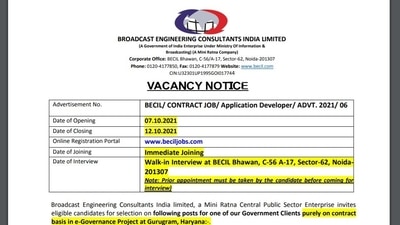 BECIL recruitment 2021: Apply for SAP / ABAP Developer and other posts BECIL recruitment 2021: Apply for SAP / ABAP Developer and other posts