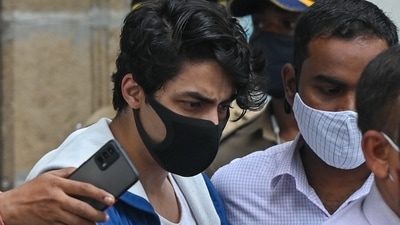 Aryan Khan was produced at the court on Friday for bail hearing in connection with the rave cruise party case. (AFP) Aryan Khan was produced at the court on Friday for bail hearing in connection with the rave cruise party case. (AFP)