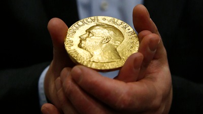 A file photo of the 1936 Nobel Peace Prize medal (File Photo / AP) A file photo of the 1936 Nobel Peace Prize medal (File Photo / AP)