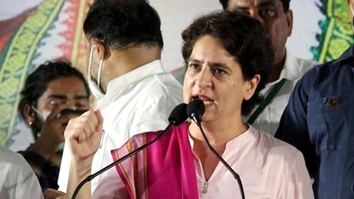 Congress general secretary Priyanka Gandhi Vadra on Friday condemned the series of terror attacks on Kashmiri people calling them “painful” and urged the Centre to ensure the safety of all citizens (ANI File Photo)