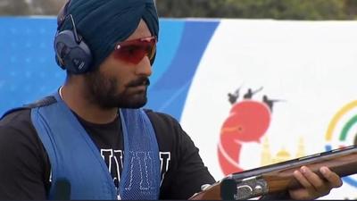 Rajveer Singh Gill, 19, from Dakha village near Mullanpur, won a bronze medal in the men’s team finals of the ISSF Junior World Championship in South America. (HT photo)