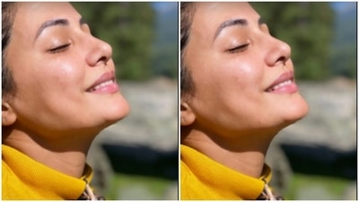 Hina’s pictures are a marvel to watch, for her fans. On Thursday, Hina shared a picture of herself, candid and sunkissed amidst the greens. (Instagram/@realhinakhan)