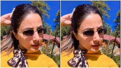 Here’s another picture of Hina, looking flawless. She pulled her hair back and tied it into a clean ponytail. (Instagram/@realhinakhan)