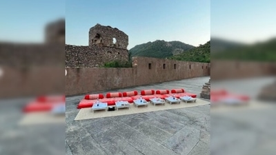 Masaba Gupta gave her fans a sneak peek of the outdoor dining area at the resort. (Instagram/@masabagupta)
