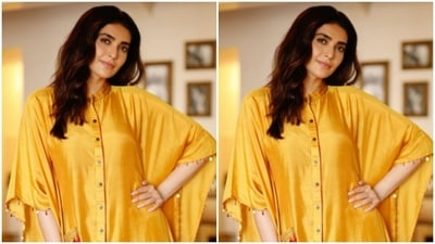 Karishma ringed into the second day of Navratri in a stunning traditional attire. Celebrating the nine-day festival, Karishma chose to go Gujarati in a bright yellow kurta. “Kemcho? Majama (How are you? Good),” wrote Karishma in Gujarati. (Instagram/@karishmaktanna) Karishma ringed into the second day of Navratri in a stunning traditional attire. Celebrating the nine-day festival, Karishma chose to go Gujarati in a bright yellow kurta. “Kemcho? Majama (How are you? Good),” wrote Karishma in Gujarati. (Instagram/@karishmaktanna)