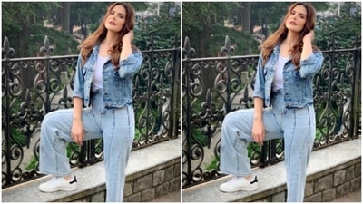 In rolled up sleeves and high waisted jeans, Zareen set goals for us on how to dress up for our next vacay to the hills. (Instagram/@zareenkhan) In rolled up sleeves and high waisted jeans, Zareen set goals for us on how to dress up for our next vacay to the hills. (Instagram/@zareenkhan)