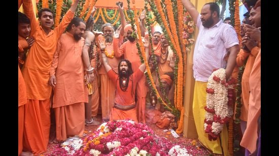 Balbeer Giri, the newly appointed successor and head of the Akhada Parishad. (HT)