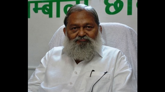 Haryana home minister Anil Vij is said to have discussed the law and order situation in the region. (HT File)