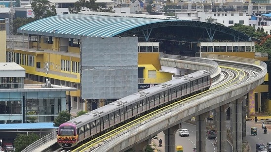 The Bangalore Metro Rail Corporation (BMRCL) will undertake maintenance work on Saturday.(PTI Photo) The Bangalore Metro Rail Corporation (BMRCL) will undertake maintenance work on Saturday.(PTI Photo)
