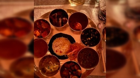 Masaba Gupta enjoys an authentic Rajasthani thali at the resort.(Instagram/@masabagupta)