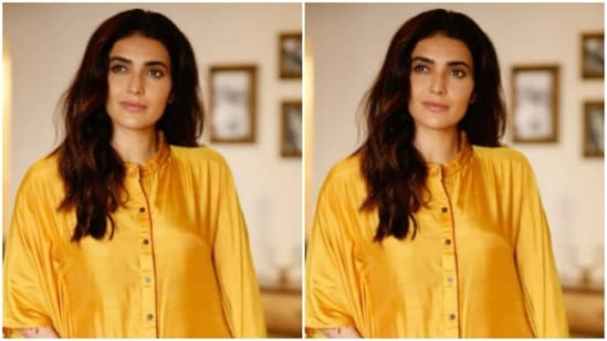 The actor opted for minimal makeup to go with the attire. Nude eyeshadow, mascara-laden eyes and a dab of nude lipstick, and Karishma was ready to make her fans stop and stare.(Instagram/@karishmaktanna)