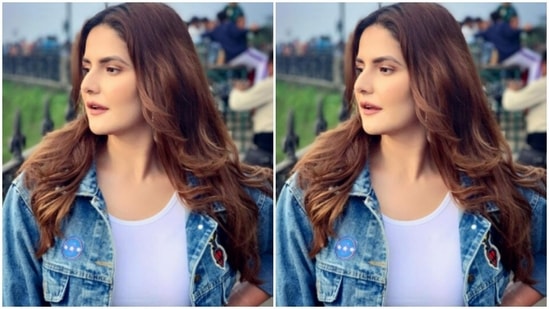 Zareen accessorised her attire with statement earrings and left her wavy tresses open around her shoulder.(Instagram/@zareenkhan)