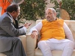 Union home minister Amit Shah reviewed the security situation along with National Security Advisor Ajit Doval on October 7. (HT Photo/Amit Shah) Union home minister Amit Shah reviewed the security situation along with National Security Advisor Ajit Doval on October 7. (HT Photo/Amit Shah)