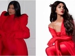 Kylie Jenner flaunting baby bump in red catsuit reminds us of Priyanka Chopra, who wore it better(Instagram) Kylie Jenner flaunting baby bump in red catsuit reminds us of Priyanka Chopra, who wore it better(Instagram)