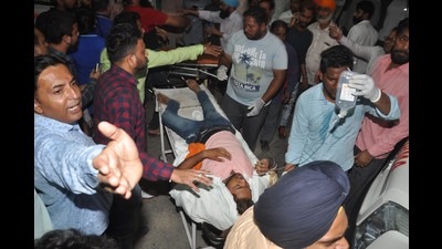 At least 60 people were mowed down by a speeding train near on Dussehra day in Amritsar on October 19, 2018. The event was organised by Saurabh, alias Mithu Madan, a close aide of the then local bodies minister Sidhu At least 60 people were mowed down by a speeding train near on Dussehra day in Amritsar on October 19, 2018. The event was organised by Saurabh, alias Mithu Madan, a close aide of the then local bodies minister Sidhu