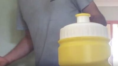 The image is taken from the video of the bottle flip record. (Instagram/@guinnessworldrecords)