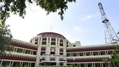 The ministry said that Prasar Bharati has entered into an MoU with IIT, Kanpur, to develop "Next Gen Broadcast Solution" and a roadmap for digital terrestrial television. (Sanjeev Verma/ Hindustan Times)