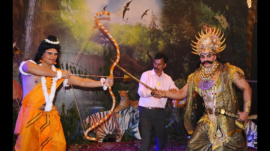 The Ramlila in Vikas Nagar of Mauli Jagran, Chandigarh, remains the worst affected, so much so that the organisers have decided not to open the show this year owing to a shortage of funds. (HT FILE PHOTO)