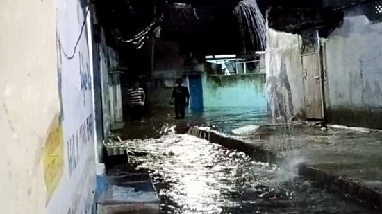 Many two-wheelers parked at a cinema theatre were damaged on Friday night after a wall collapsed on them following heavy rain.(ANI)