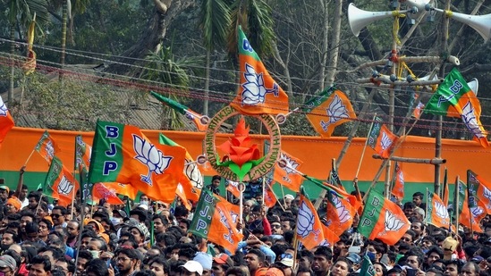 The BJP is likely to win in Uttar Pradesh, Uttarakhand, Goa and Manipur, the survey shows. (HT File Photo/Representative Image) The BJP is likely to win in Uttar Pradesh, Uttarakhand, Goa and Manipur, the survey shows. (HT File Photo/Representative Image)