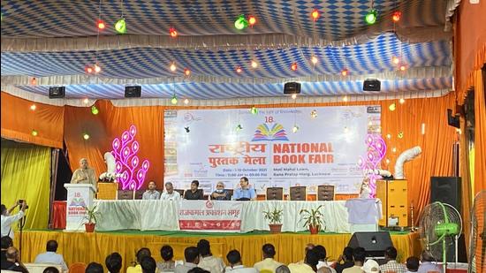 Of the many, the unveiling of “Afghanistan se Khat-o-Kitab”—a book by an author and former director general, Archaeological Survey of India (ASI), Rakesh Tiwari—remained the centre of attraction (HT photo)