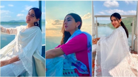 Recently, Sara Ali Khan took to her Instagram handle to share a few stills in stunning ethnic wear.(Instagram/@saraalikhan95)
