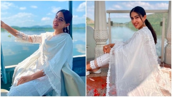 Sara Ali Khan posed in front of several breathtaking backdrops in Udaipur.(Instagram/@saraalikhan95)