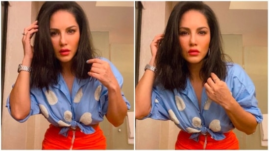 Sunny Leone was styled by Hitendra Kapopara and celebrity fashion stylist Sameer.(Instagram/@sunnyleone)