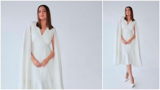The stylish Sonakshi Sinha redefines elegance as she poses in this all-white ensemble.(Instagram/@aslisona)