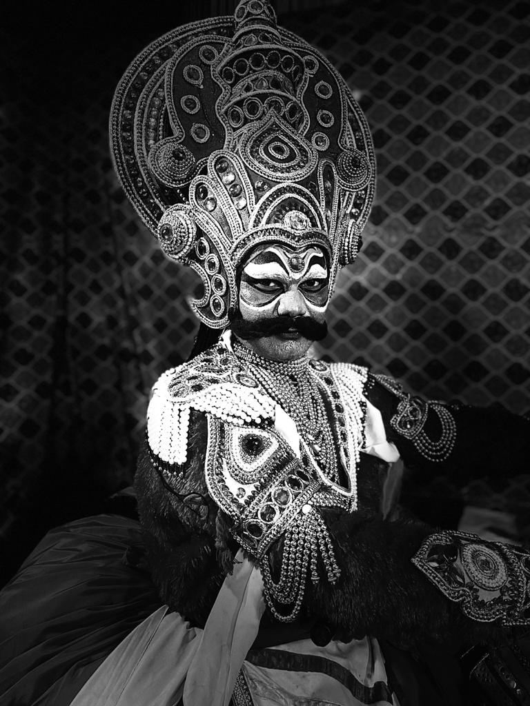 Actor Satish Kumar, who plays Ravana in the Ramlila by Shri Ramlila Committee Indraprastha at Ipex Bhawan, makes sure to have a bath after rehearsals and before meeting his son. Actor Satish Kumar, who plays Ravana in the Ramlila by Shri Ramlila Committee Indraprastha at Ipex Bhawan, makes sure to have a bath after rehearsals and before meeting his son.
