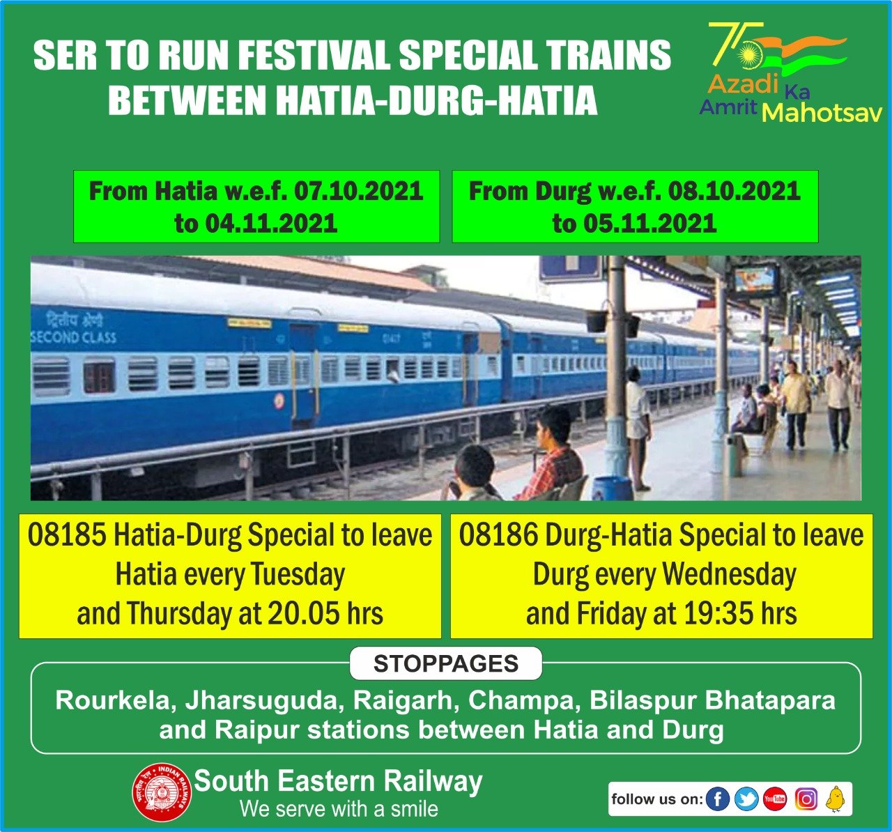 Indian Railways to start festival special trains from today. Details