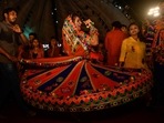 Jammu and Kashmir Tourism Department organises Garba and Dandiya night (HT PHOTO) Jammu and Kashmir Tourism Department organises Garba and Dandiya night (HT PHOTO)