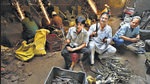 (From left) Abdul Aziz and Mohammad Anis at the world famous Kainchi Bazar (scissors market) in Meerut. (Raj K Raj/HT Photo) (From left) Abdul Aziz and Mohammad Anis at the world famous Kainchi Bazar (scissors market) in Meerut. (Raj K Raj/HT Photo)