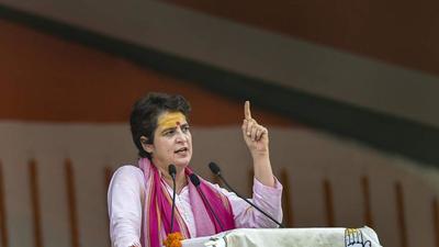 Congress general secretary Priyanka Gandhi Vadra at her party’s rally in Varanasi on Sunday. (PTI Photo) Congress general secretary Priyanka Gandhi Vadra at her party’s rally in Varanasi on Sunday. (PTI Photo)