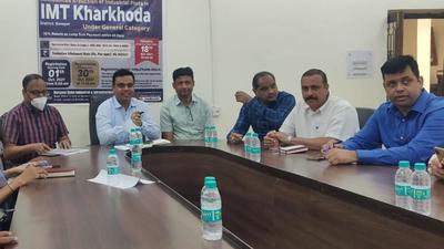 Officials of the state industrial corporation held a press conference after recovery of dues from factory owners at the Gymkhana Club in Sector 29 in Gurugram. Officials of the state industrial corporation held a press conference after recovery of dues from factory owners at the Gymkhana Club in Sector 29 in Gurugram.