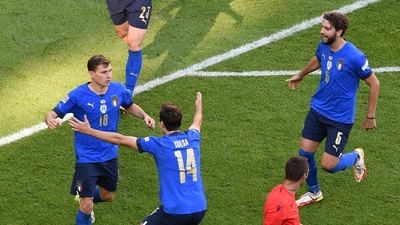 UEFA Nations League third-place soccer match between Italy and Belgium (AP) UEFA Nations League third-place soccer match between Italy and Belgium (AP)