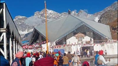 Sikh holy shrine Hemkund Sahib in Chamoli district of Uttarakhand. (HT PHOTO.)