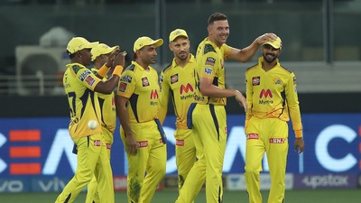 CSK pacer Josh Hazlewood took two wickets inside the Powerplay to peg back DC (BCCI/IPL)