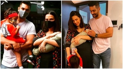 Neha Dhupia's husband Angad Bedi shared the news on Instagram by sharing a picture of Neha and captioned it, "The almighty today blessed us with a baby boy. Both Neha and the baby are well. Mehr is ready to pass on the ‘baby’ title to the new arrival. #Bedisboy is here!!!!!." (Instagram/@nehadhupia) Neha Dhupia's husband Angad Bedi shared the news on Instagram by sharing a picture of Neha and captioned it, "The almighty today blessed us with a baby boy. Both Neha and the baby are well. Mehr is ready to pass on the ‘baby’ title to the new arrival. #Bedisboy is here!!!!!." (Instagram/@nehadhupia)