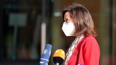 Spain's defense minister Maria Margarita Robles Fernandez did not elaborate in order to protect the evacuation mission. (AP Photo/Darko Bandic) (AP)