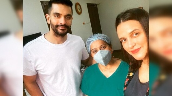 "You looked after us every step of the way , thru the long nights pre and post natal. Even upto cracking jokes in the delivery room so I would not feel my contractions or pain…," Neha Dhupia's post further read.(Instagram/@nehadhupia)