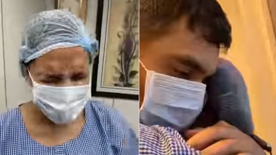 Neha Dhupia got emotional before going in for her delivery. Neha Dhupia got emotional before going in for her delivery. 