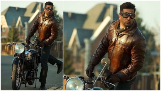 Earlier, Vicky Kaushal treated fans with a jaw-dropping photo of himself in a leather jacket, black denims and boots. This look is from a scene from his film Sardar Udham.(Instagram/@vickykaushal09)
