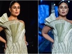 Kareena Kapoor in strapless Gaurav Gupta gown is a goddess at Lakme Fashion Week, see pics and video (HT Photo/Varinder Chawla, Instagram/@lakmefashionwk) Kareena Kapoor in strapless Gaurav Gupta gown is a goddess at Lakme Fashion Week, see pics and video (HT Photo/Varinder Chawla, Instagram/@lakmefashionwk)
