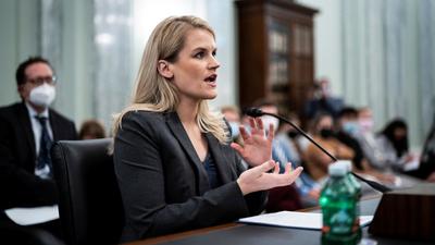 Former Facebook employee and whistle-blower Frances Haugen testifies during a Senate Committee on Commerce, Science, and Transportation hearing entitled 'Protecting Kids Online: Testimony from a Facebook Whistleblower' on Capitol Hill, in Washington, October 5, 2021 (REUTERS) Former Facebook employee and whistle-blower Frances Haugen testifies during a Senate Committee on Commerce, Science, and Transportation hearing entitled 'Protecting Kids Online: Testimony from a Facebook Whistleblower' on Capitol Hill, in Washington, October 5, 2021 (REUTERS)