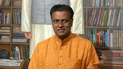 Subhash said that the BJP will return to power with a ‘thumping’ majority. (Twitter/NV Subhash) Subhash said that the BJP will return to power with a ‘thumping’ majority. (Twitter/NV Subhash)