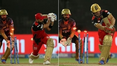 Sunil Narine runs through RCB batting line-up in Eliminator (HT Collage) Sunil Narine runs through RCB batting line-up in Eliminator (HT Collage)