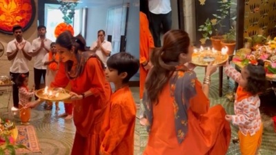 Shilpa Shetty and her children, Viaan and Samisha. Shilpa Shetty and her children, Viaan and Samisha. 